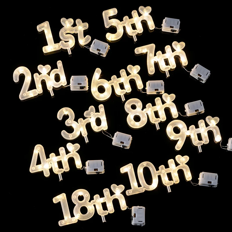 Zahlen-Lichter Tortendekoration Kinder Happy Birthday Kuchendekoration Junge Mädchen 1. 18. LED-Licht Hochzeit Jubiläum Party Requisiten – Detail 1