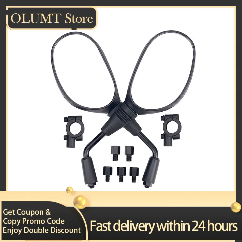 

8MM 10MM Motorcycle Part View Mirrors For Handlebar ATV Compatible With Scooter Snowmobile Mope 360 Degrees Ball-Type Adjustment