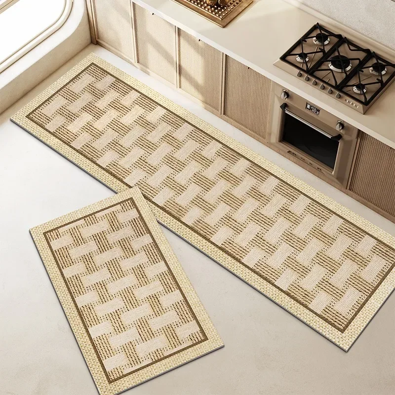 yesLong Strip Runner Kitchen Floor Mats Pvc Oil-proof Non-slip Carpet Waterproof Anti-fouling Scrubable Kitchen Mat Home Decorat