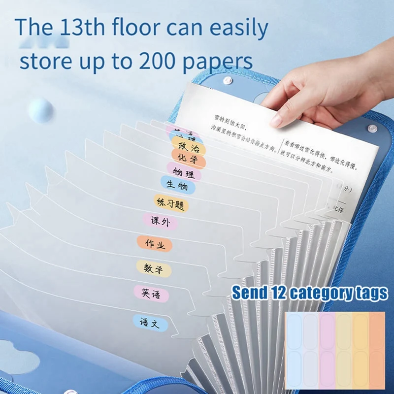 1 PCS A4 Large Capacity Portable Organ Bag 13 Layers Bill File Sorting Organizer Case 4