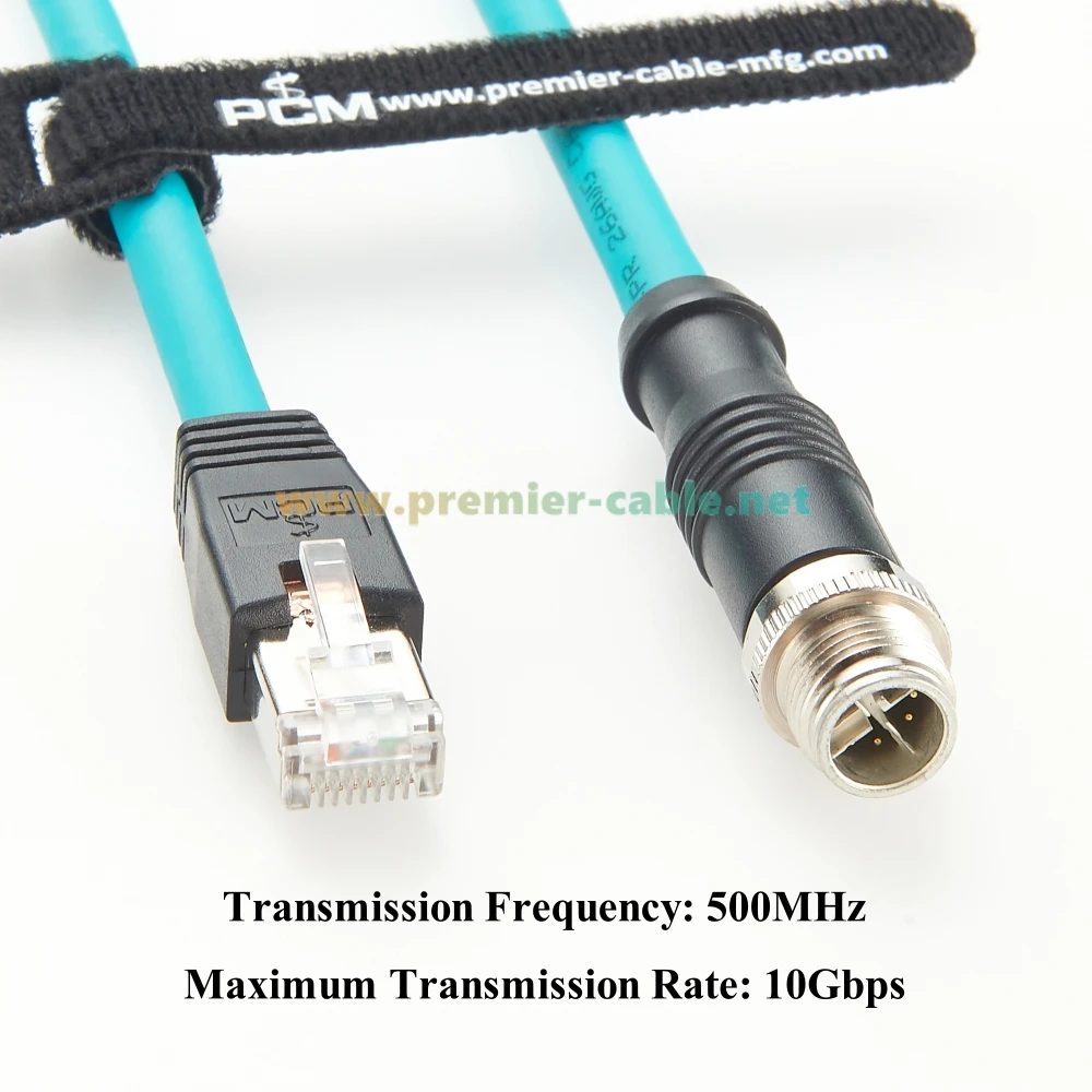 Rj45 cat6a ethernet para m12 8pin x código cabo ip67 alta flex gige visão cabo de câmera industrial para cognex keyence basler sensor