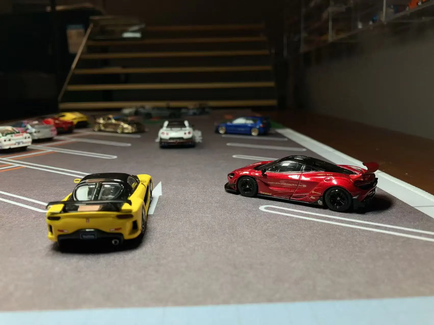 Plot großes Mauspad im Maßstab 1:64, Daikobu Park Japan JDM, nicht im Lieferumfang enthalten, Modellauto-Display, Spielzeugautos, nicht im Lieferumfang enthalten, 80 cm x 40 cm