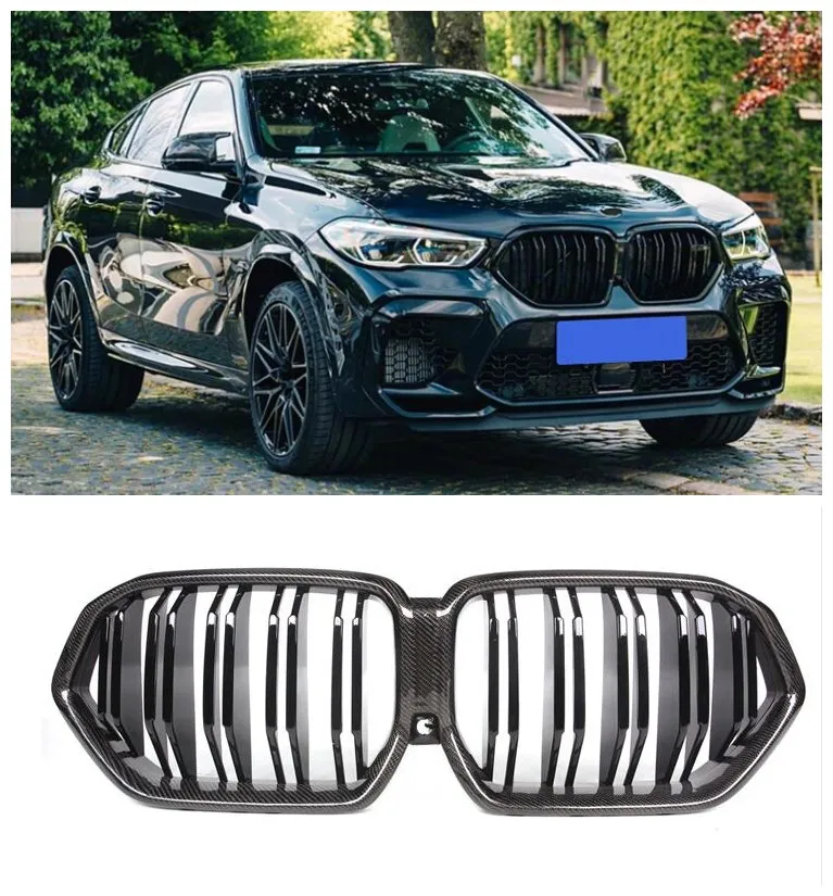 

Fits For Bmw X6 G06 2019 2020 2021 2022 2023 High Quality Carbon Fiber Mesh Grille Trim Racing Grills