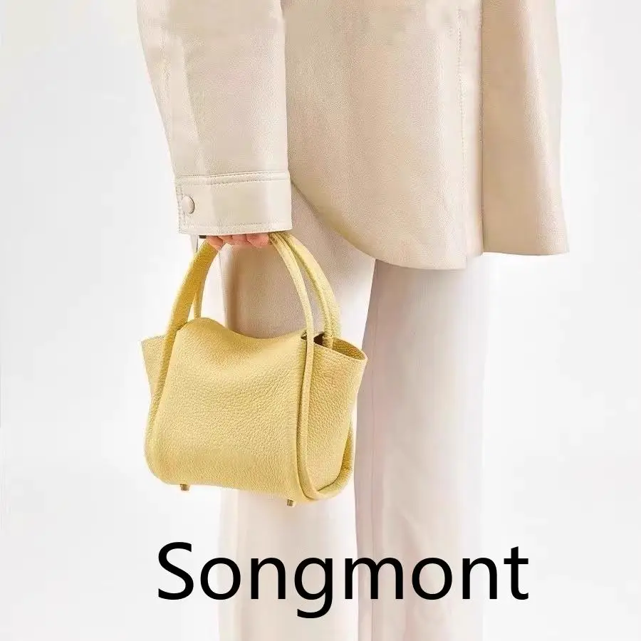 

Songmont Mini Bucket Bag, Structured Top Handle & Shoulder Bag in Genuine Leather