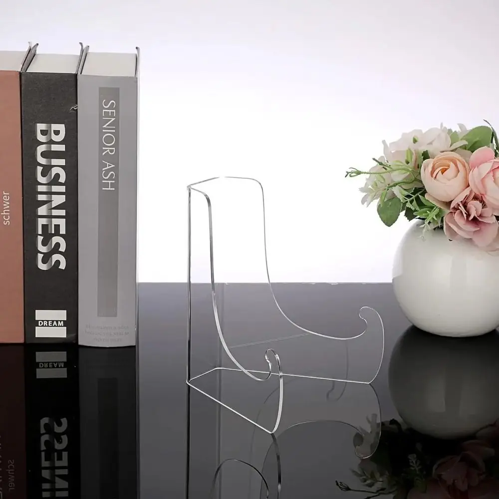Tablet Holder Acrylic Flat Plate Stand Clear Back Display Easel Stand Durable Multipurpose Book Stand Table Card