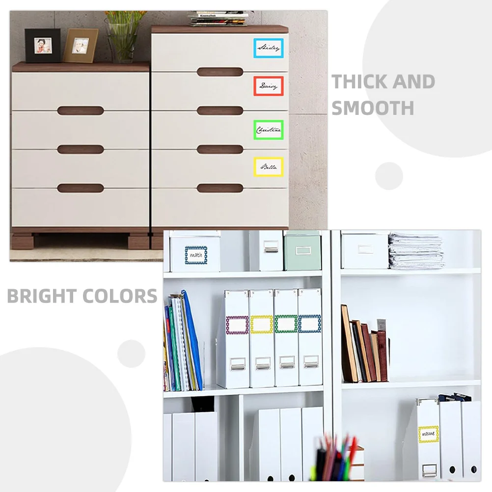 10 أوراق ملصق فارغ قابل للكتابة ملصقات تصنيف لاصقة سميكة ناعمة ومشرقة ملونة علامات أسماء لفرز مكتب الفصول الدراسية
