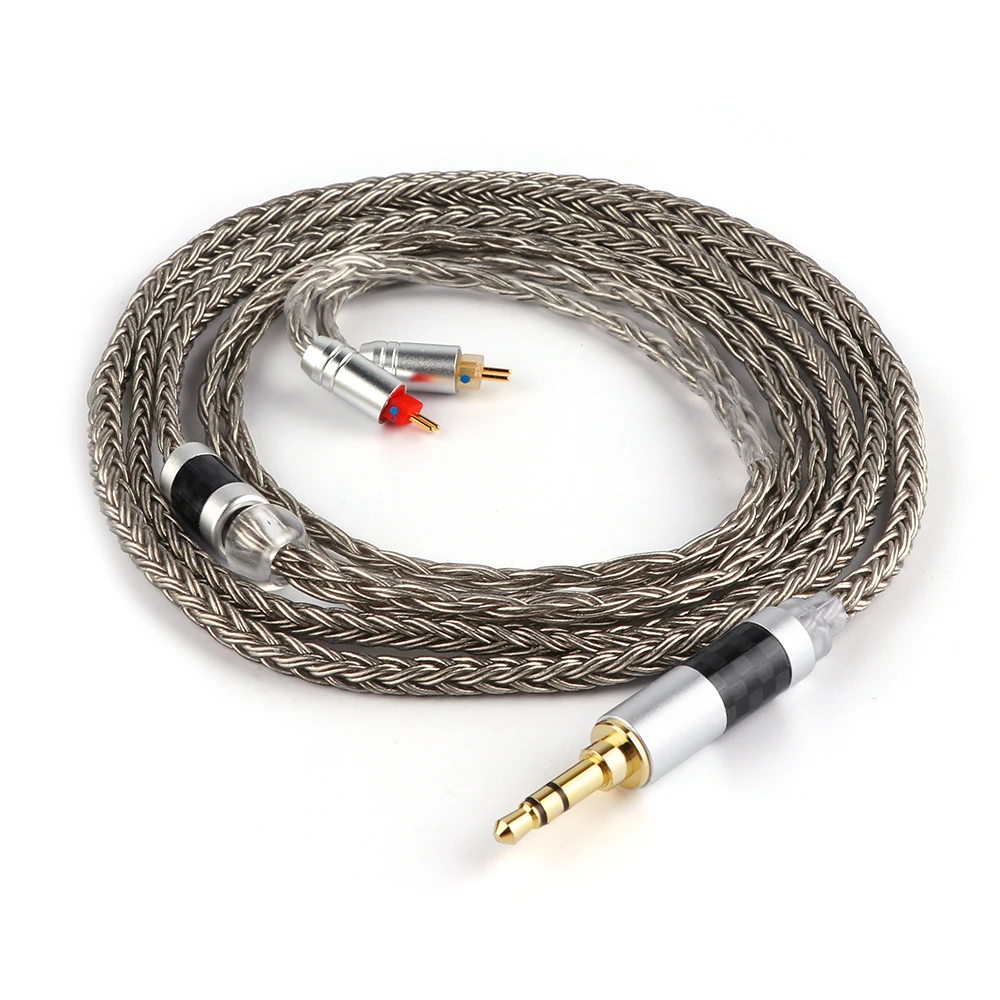 Tripowin Zonie 2 Meter 16 Kerne versilbertes Kabel SPC Kopfhörerkabel QDC MMCX 2 PIN für 7 Hz Null 3