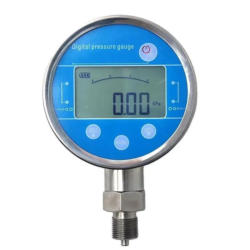 

0.5% FS Digital Air Pressure Gauge Water Oil Stainless Steel Manometer