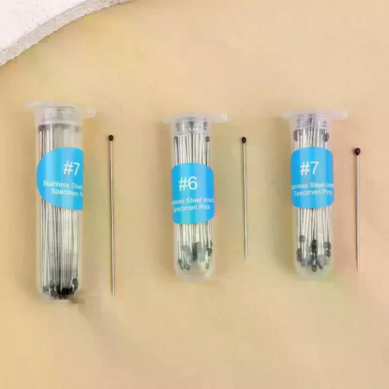 100Pcs Stainless Steel Insect Pins Specimen Needle With Plastic Box For School Lab Entomology Body Dissection Insect Needle