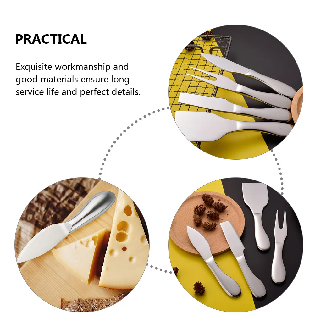 

4Pcs Cheese Cutter Stainless Steel Kitchen Cheese Spatula Fork Butter Knife Ergonomic Non Slip Baking Tool Kitchen