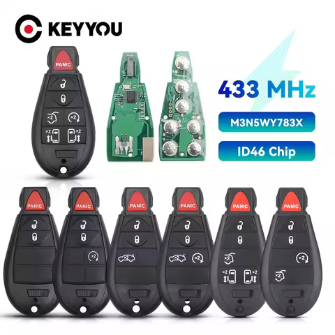 KEYYOU 433Mhz 7941 Remote Car Key M3N5WY783X For Chrysler Town &amp; Country Jeep Grand Cherokee Dodge Caravan Journey IYZ-C01C