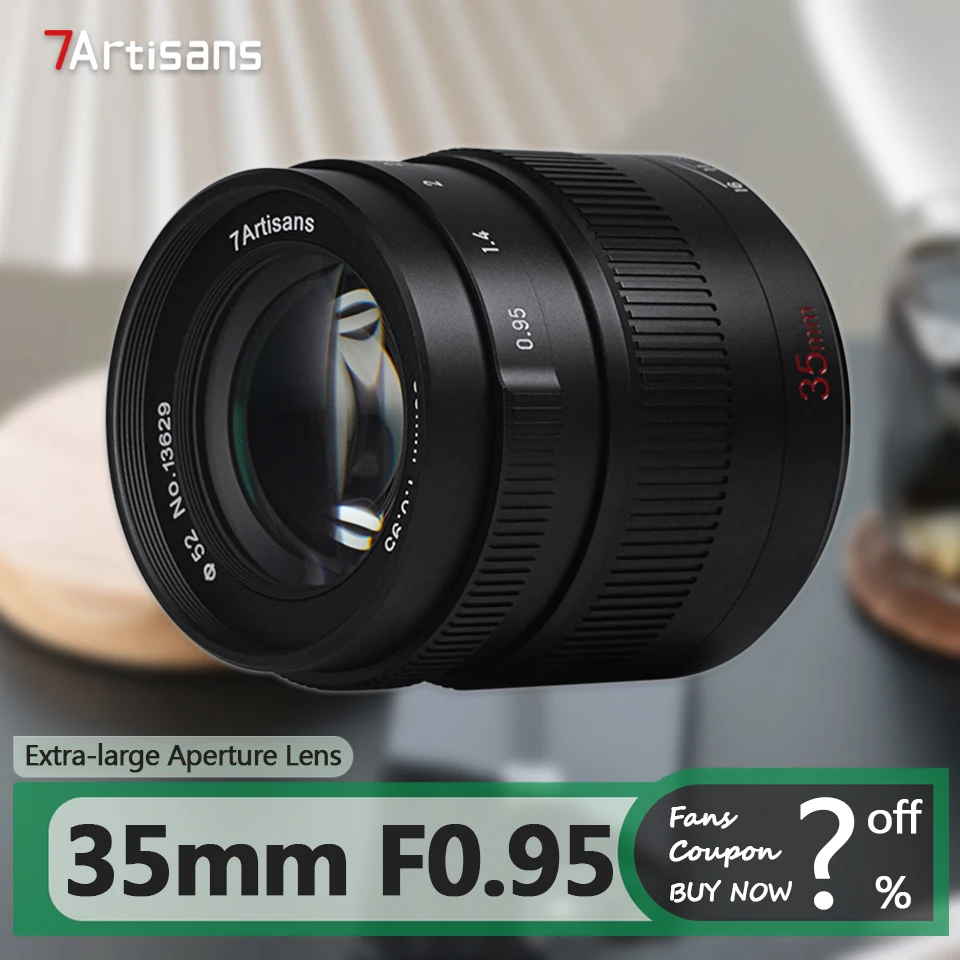 

7artisans APS-C 35mm F0.95 Extra-large Aperture Portrait Camera Lens with Sony E Nikon Z Fujifilm XF Canon EOS-M RF M43 Mount