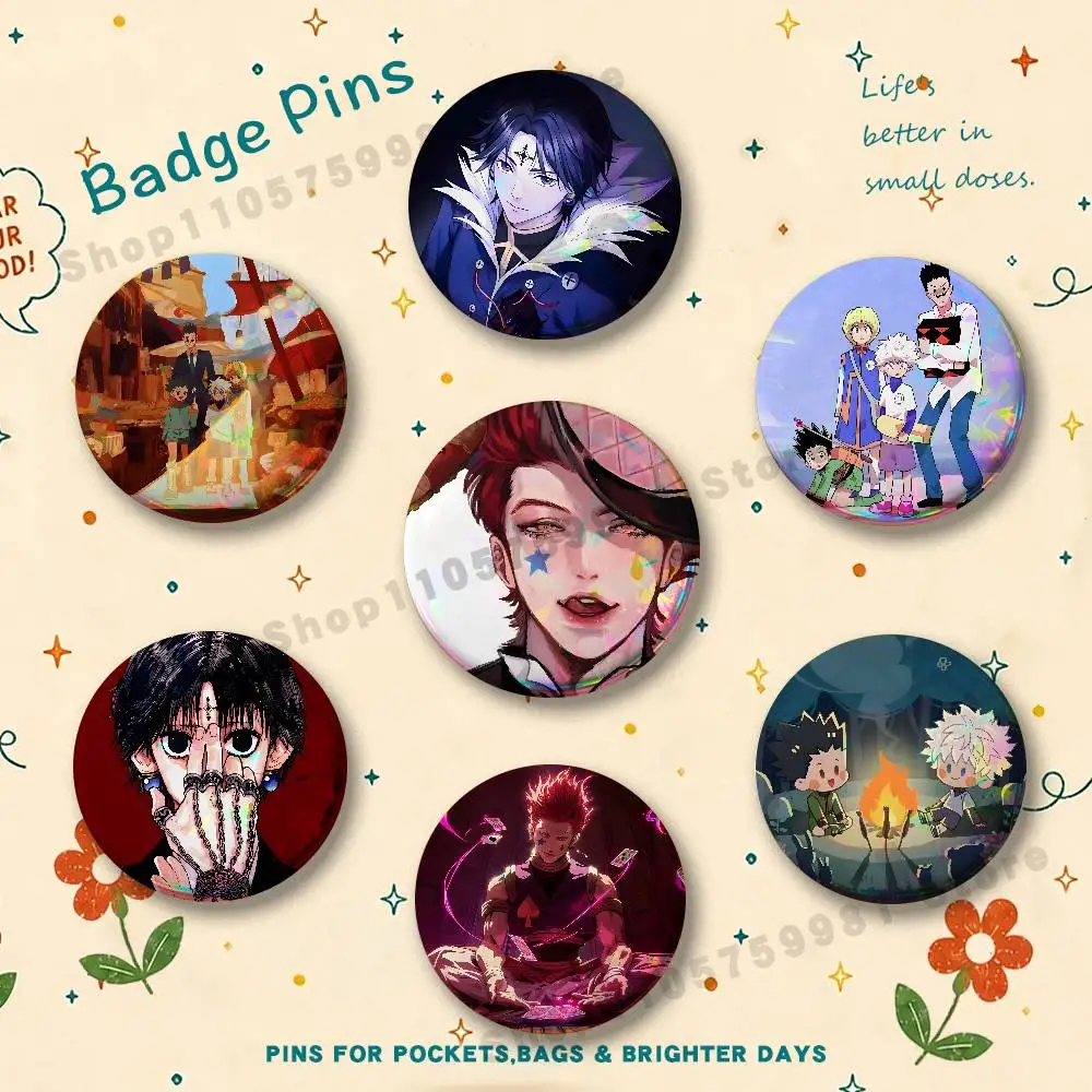 Killua Gon Hisoka Kurapika Chrollo Badges Cartoon Character Pins Brooch for Bag Shoes Decoration Jewelry Gifts