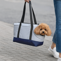 Portable Warm Pet Carrier Bag Waterproof Breathable Dog Tote Bag Foldable Color Block Puppy Outing Bag for Cats Puppy