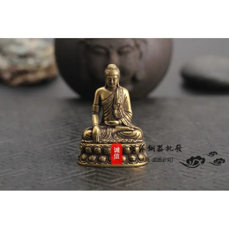 Antique Antique Sakyamuni Buddha Statue Small Brazen Buddha Retro Brass-Inch Buddha Portable Pocket Buddha Ornaments Free Shippi