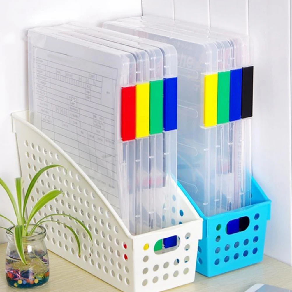 

4 Pcs Folder Storage Box Paper Organizer Filing Clear Document Holder Pocket Sorter Plastic Office File Case