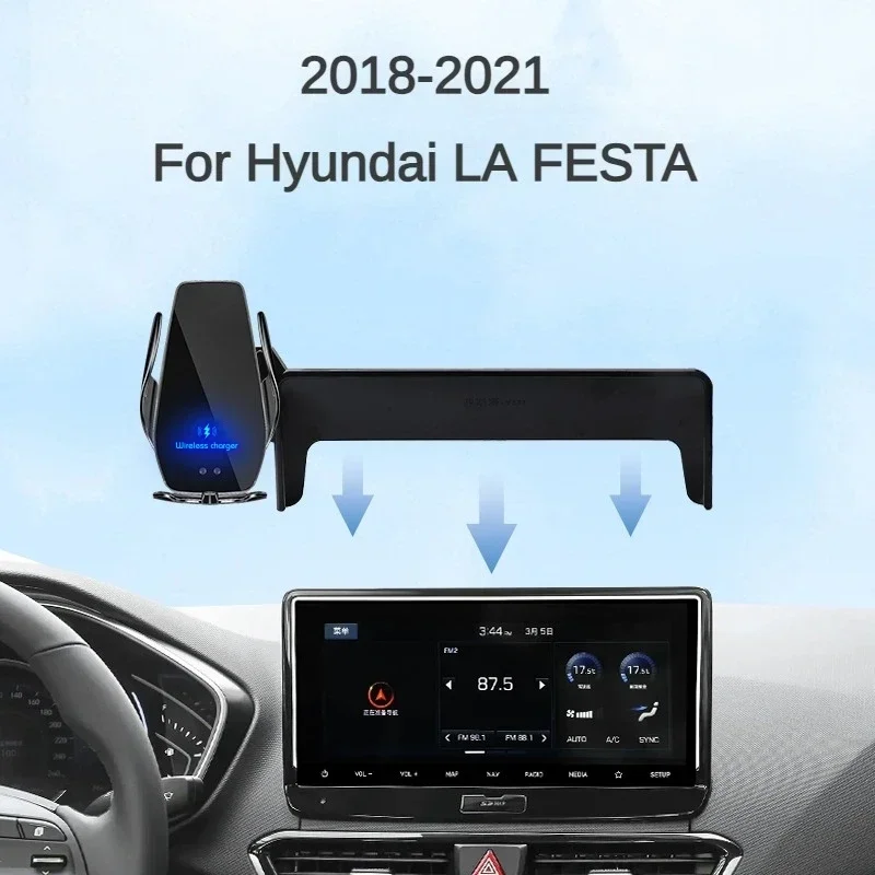 

2018-2021 For Hyundai La Festa Car Screen Phone Holder Wireless Charger Navigation Mount Interior Accessories 10.25 Inch