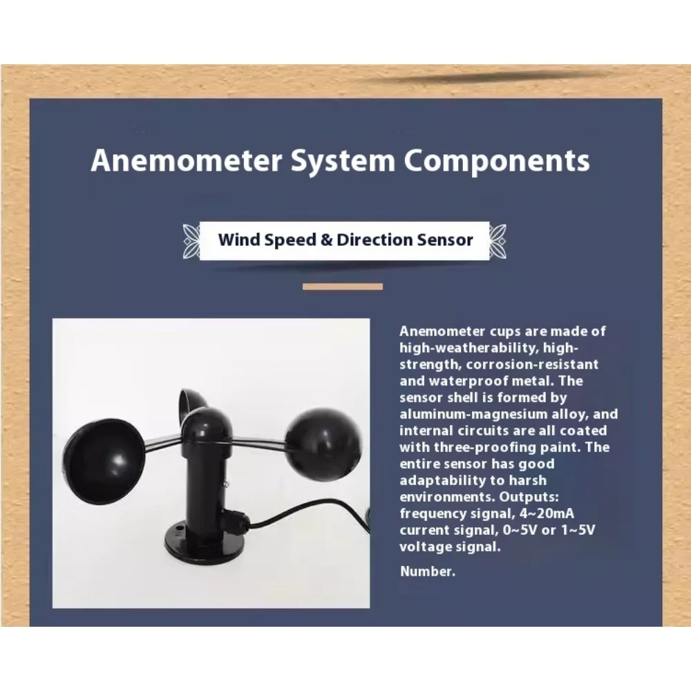 Anemografo Gru a torre Anemometro Indicatore di velocità del vento Indicatore di direzione Sensore di velocità del vento Misuratore di anemoscopio del vento