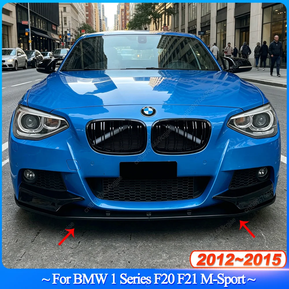 For BMW 1 Series F20 F21 M-Sport Pre-LCI 2012-2015 MP Style Car Front Bumper Lip Splitter Diffuser Body Kits Gloss Black Tuning