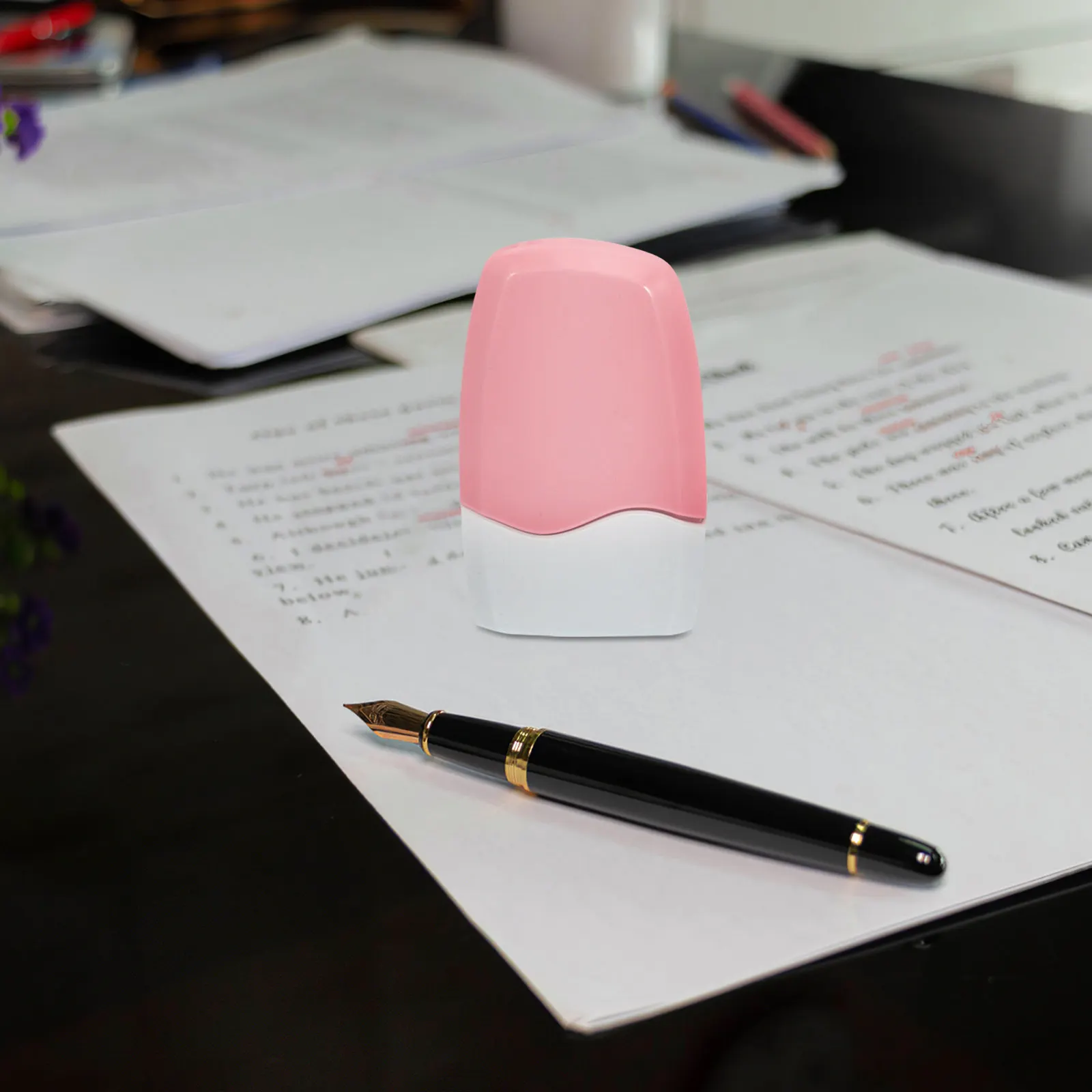 Confidential Privacy Protection Stamp Roller – Pink Address Blackout & Personal Data Security Tool