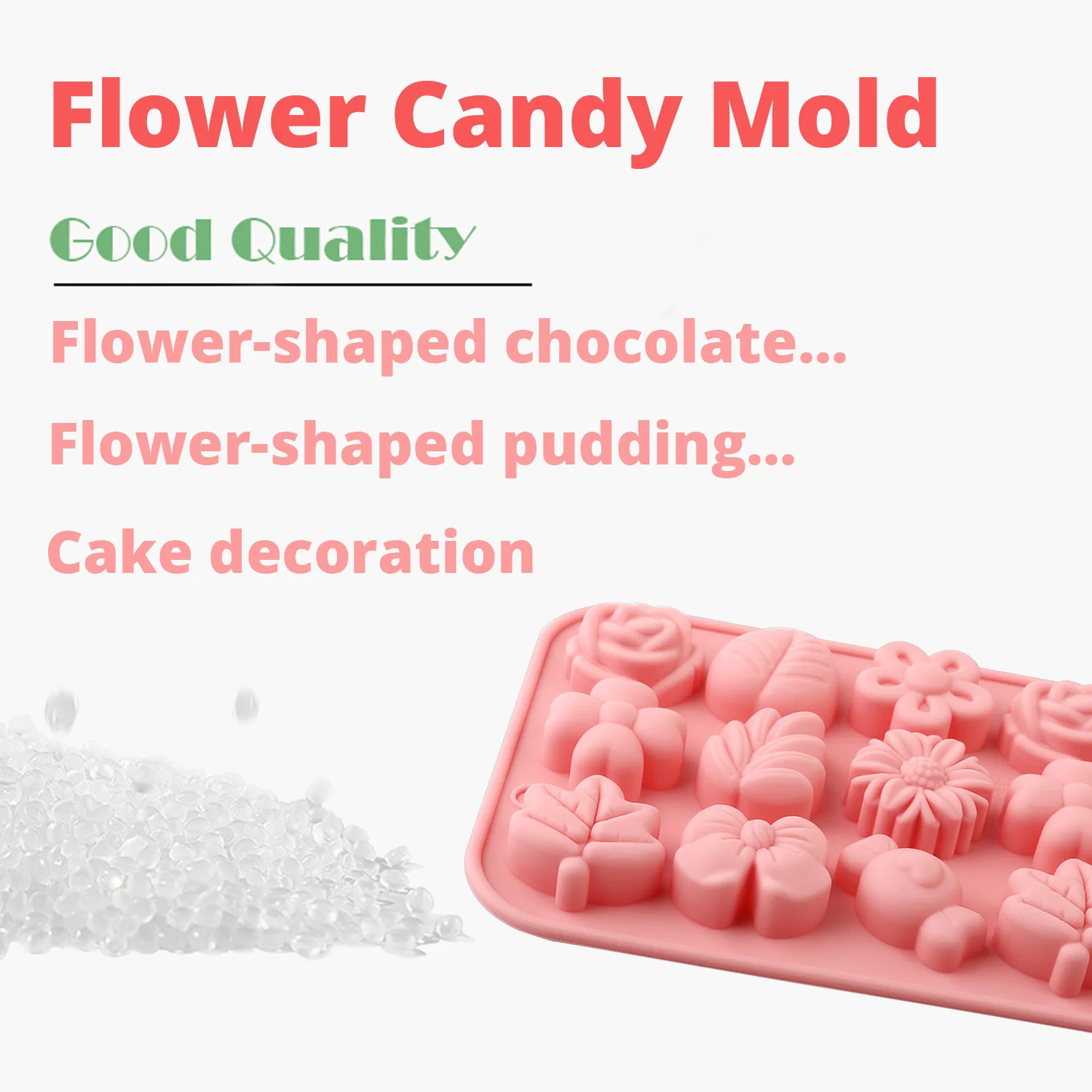 1 Pack of Silicone Chocolate Candy Molds, Various Flower and Leaf Shapes, Cute Candy Cake Molds, Decorative Tools, DIY Pudding Cookie Molds image 5