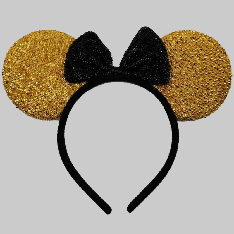 Disney Cute Classic Mickey Mouse Ears Headband Women Simple Minnie Hairbands Girl Black Bow Headwear Kids School Activities Gift