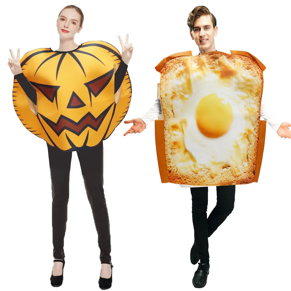

Забавный костюм тыквы для тостов, сценический реквизит, одежда для выступлений, Хэллоуин, карнавальный костюм клоуна, женский этнический сценический костюм