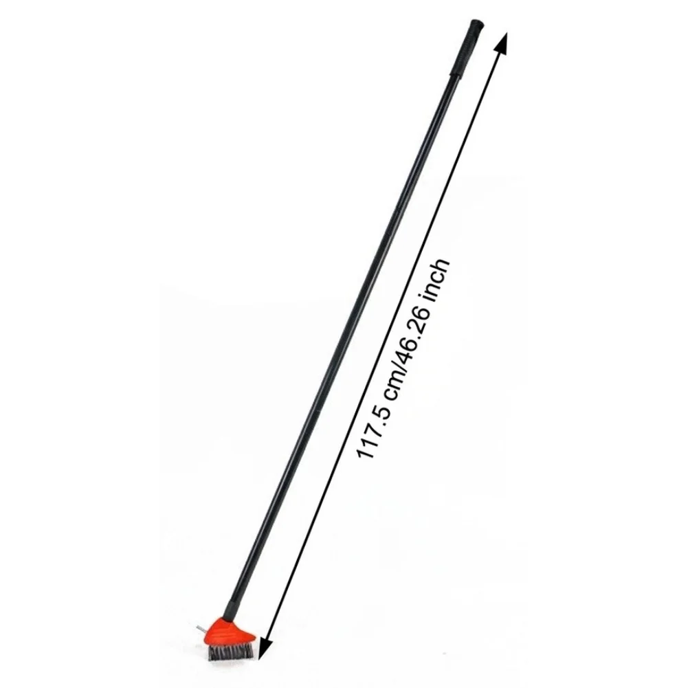 Adjustable Long Handle Scrub Brush 3 In 1 Metal Pole For Garden Patio Floor Deck Weeding Moss Removal Cleaning Tool