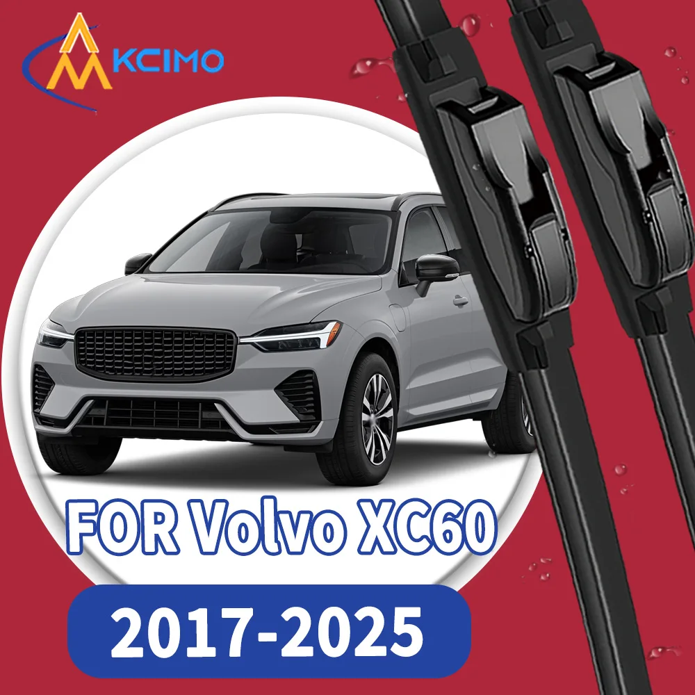 

High Quality 2pcs Windscreen Black Car Rain Brush Front Windshield Auto Wipers Perfect Fit for Volvo XC60 2017-2025 Easy install