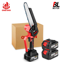 ONEVAN 8Inch Brushless Electric Chainsaw 4500W Cordless Electric Saw Rechargeable Woodworking Power Tool For Makita 18V Battery