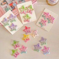3pcs/set Gradient Five-pointed Star Hairpin Girl Kids BB Clip Accessories Set