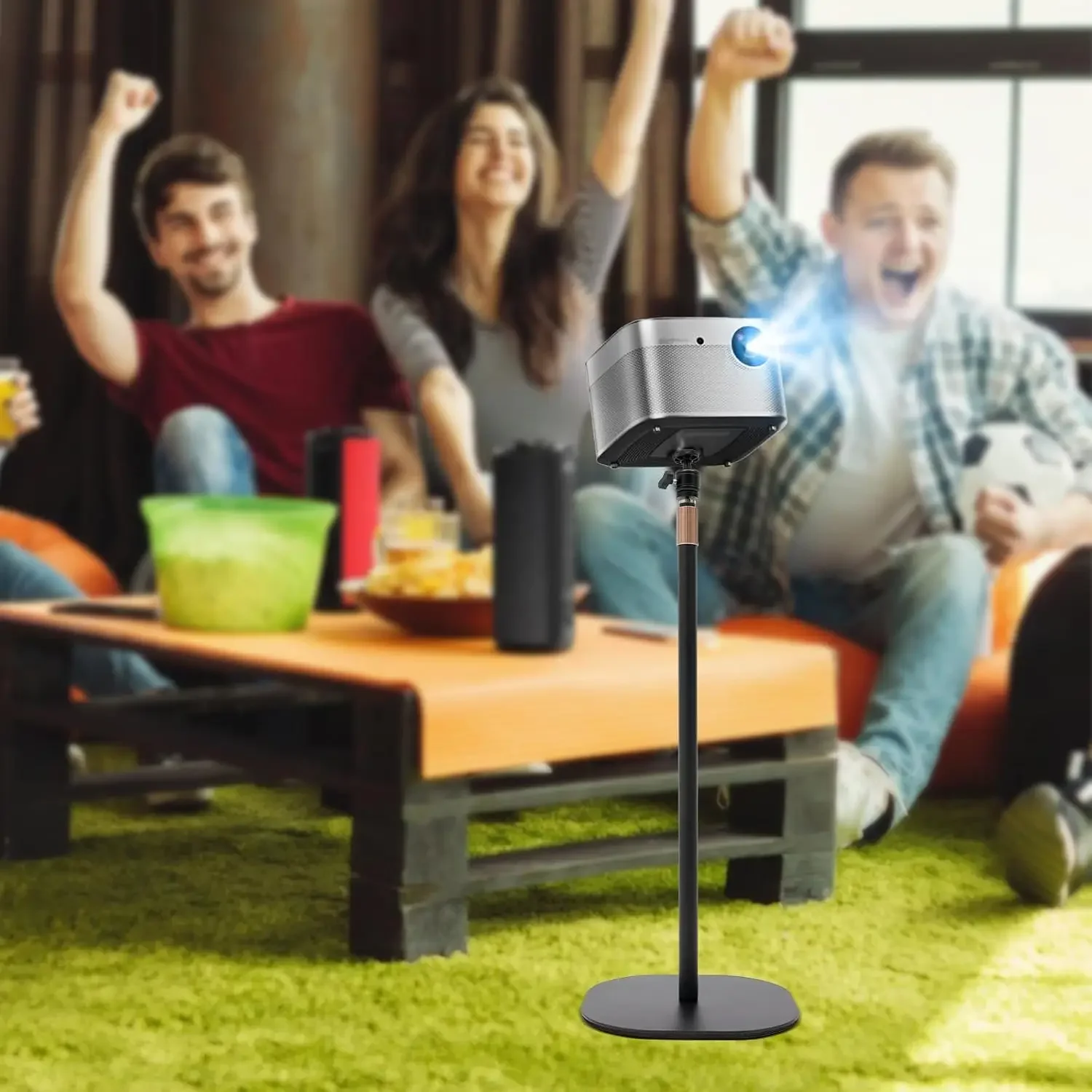 Projector Stand 65-120 cm Height-Adjustable 360° Swivelling Projector Tripod Projector Floor Stand with Universal 1/4 Thread