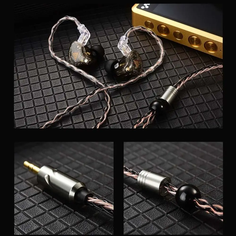 

8-Strand QKZ T1 Headphone Cord Upgrade Cord Silver Plated KZ Earphone Cable 0.75MM 2Pin 3.5mm Jack KZ Wired Headphones