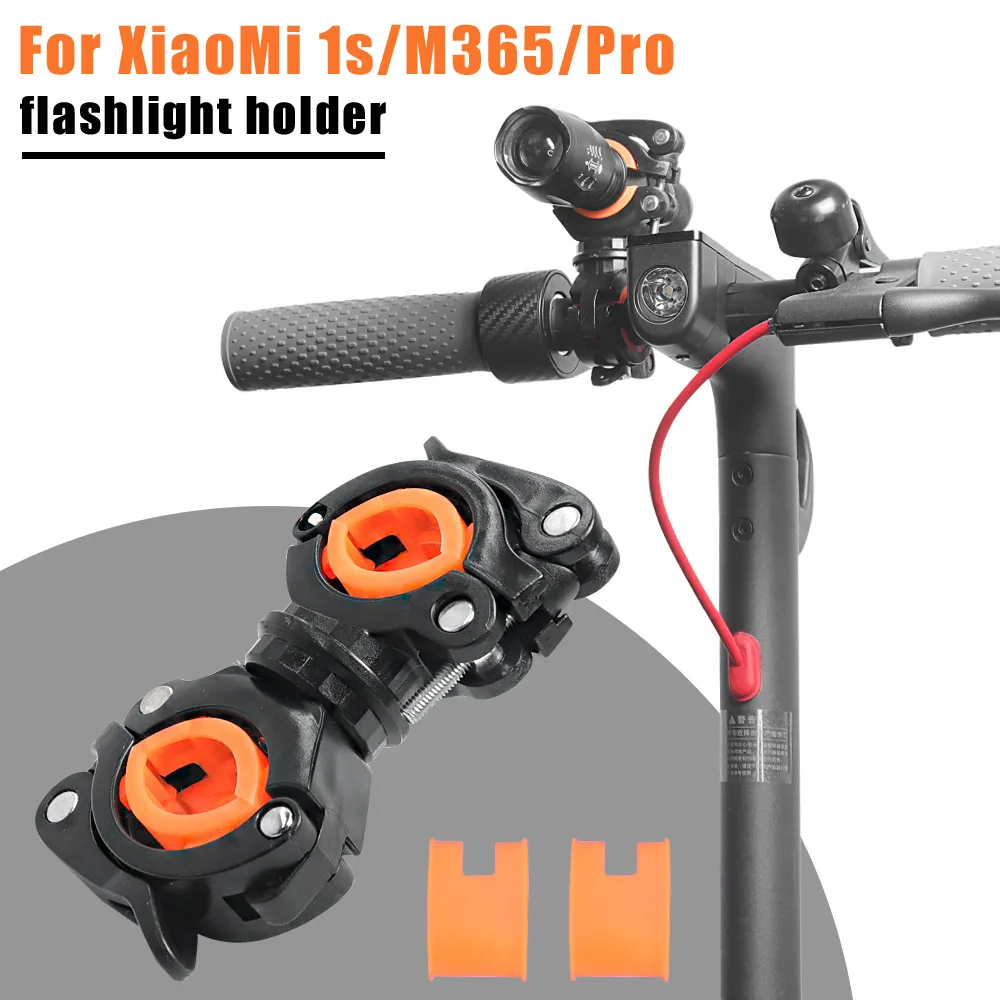 Electric Scooter Rotating Light Holder LED Front Flashlight Pump Lamp Handlebar Seatpost For Xiaomi M365 Pro Front Light Holder