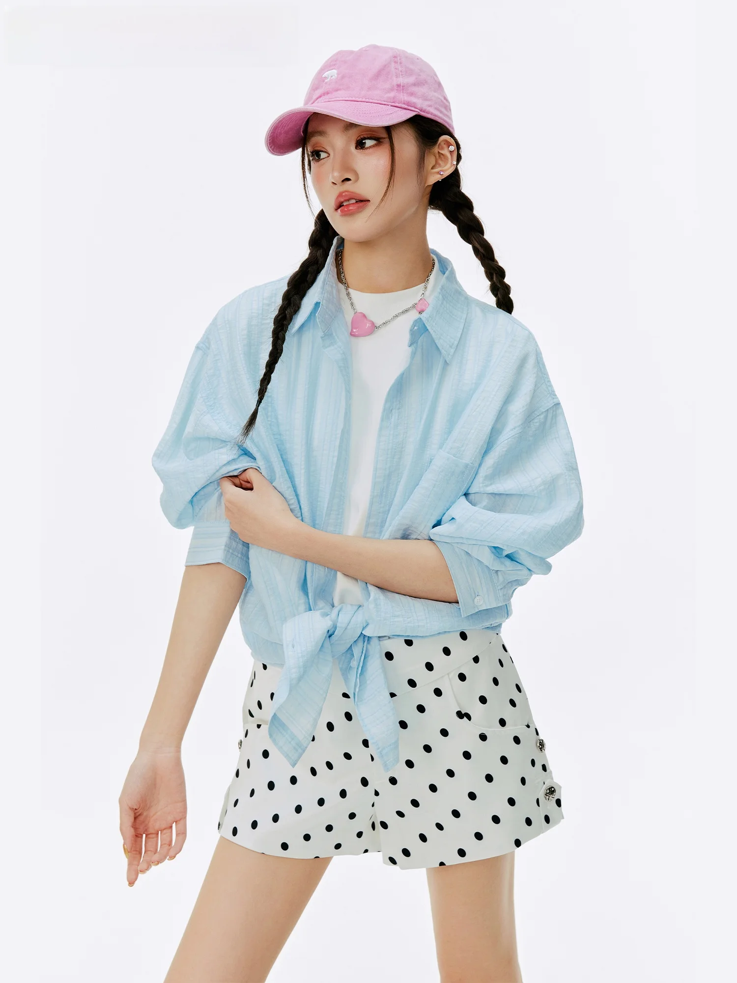 

Blue Casual Women's irt Spring Sun Protection Loose Fit Korean Sle Long Sve Breathable Moisture ng Button up Top