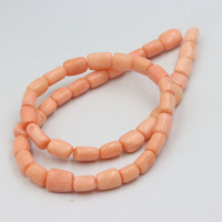 Lefei Jewelry Fashion Trendy Pink Irregular Cylinder Natural Coral Loose Spacer Bead Making Necklace Women DIY Charm Accessories