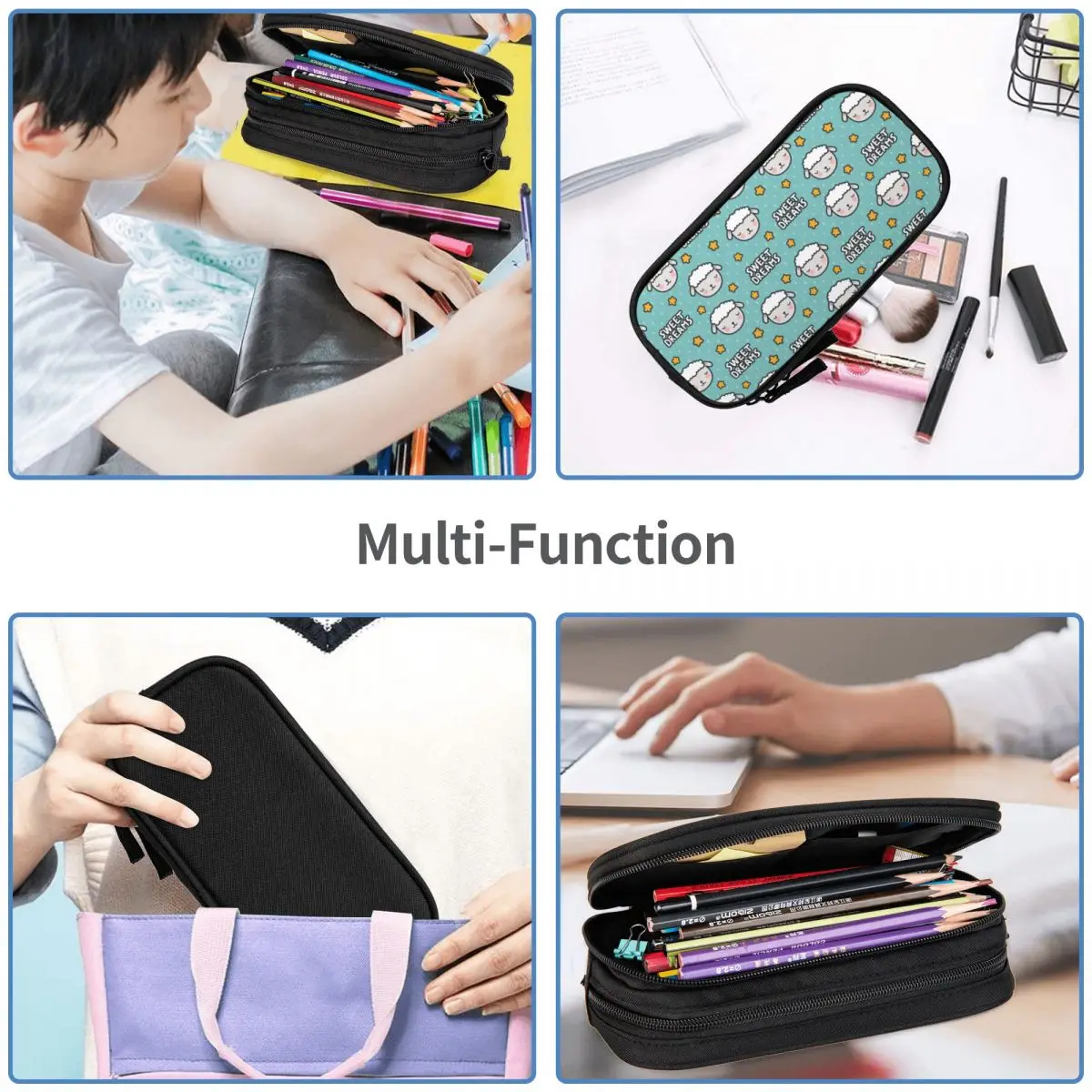 Cute Cartoon Sheep Pencil Case Cute Pen Box Bags Student Big Capacity Students School Gift Pencilcases