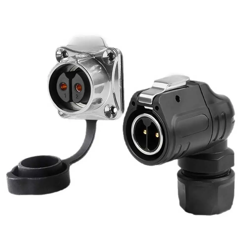 

1pc LP-20 2-4 Pin 90° Waterproof Connector With Male Female Socket For Industrial Power Applications Robotics Automotive Equip