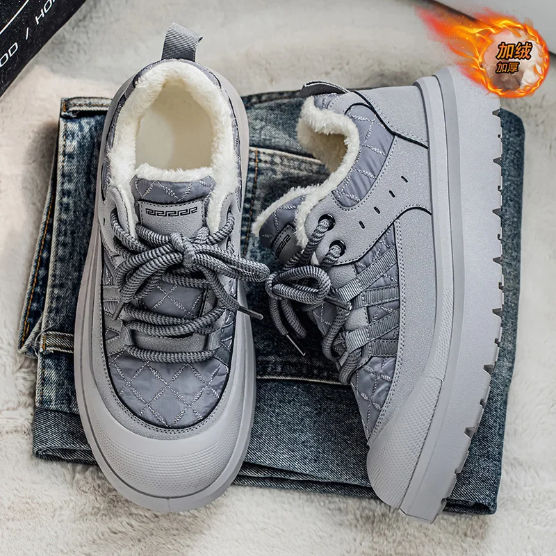 

Men's Waterproof Snow Boots with Plush Lining, Anti-Slip and Wear-Resistant Sneaker Sole, Warm Winter Casual Boots