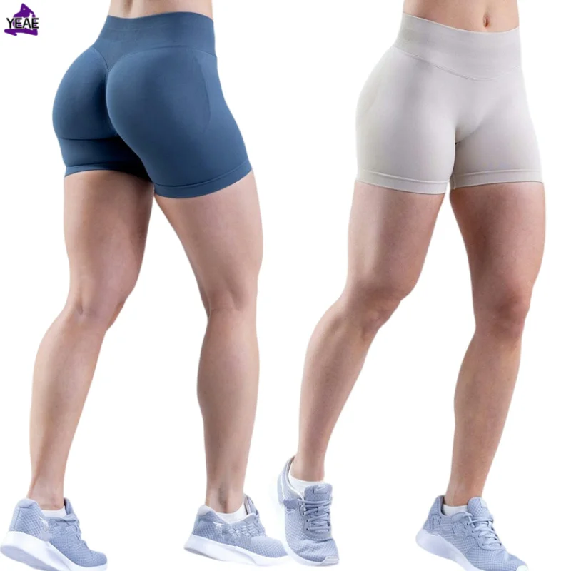 

Women Compression Shorts Sports Fitness Yoga Shorts Scrunch Butt Shorts High Impact Seamless Leggings Sexy Gym Three-part Pants