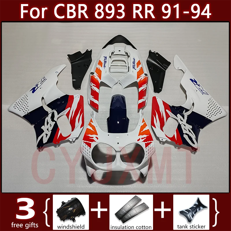 Hochwertiges Form-Verkleidungsset für CBR893RR CBR900 1991 1992 1993 1994, Motorrad-Verkleidungsset CBR 893 RR 91–94 Karosseriegehäuse