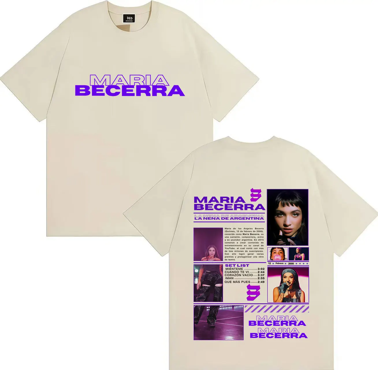 الصيف ماريا بيسيرا لا نينا 2025 جولة Harajuku تي شيرت رجل إمرأة موضة تي شيرت عادية الجمالية المتضخم تي شيرت المراهقين #2