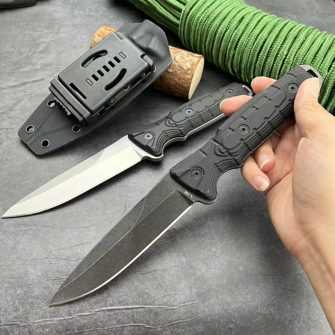 168 Sharp Utility Fixed Knife EDC Gear Field Backpack Picnic BBQ Driftwood Shaping Reed Shearing Parcel Unboxing Fruit Knife