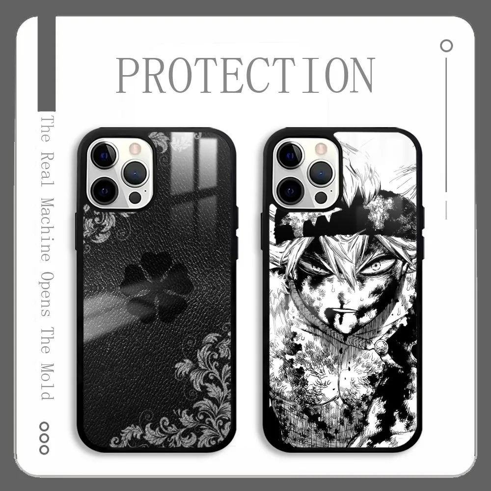 

Anime Black C-Clover A-Asta Phone Case For IPhone 16 15 14 13 12 11 Pro Xs Max Mini Plus Celulares Hard Funda