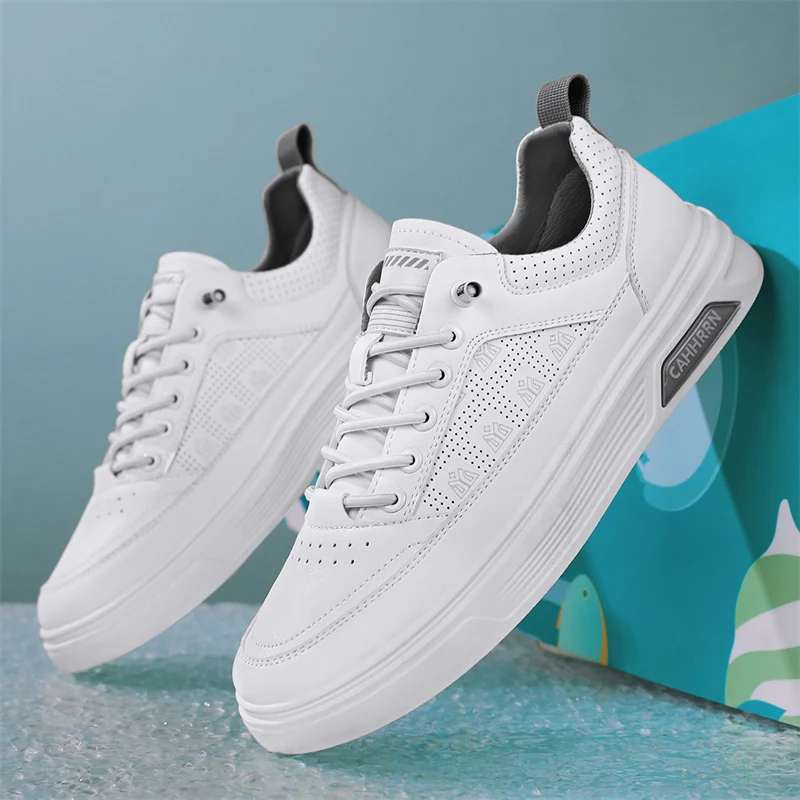 

Мужские кожаные кроссовки со вставками | Универсальная повседневная обувь на все сезоны.