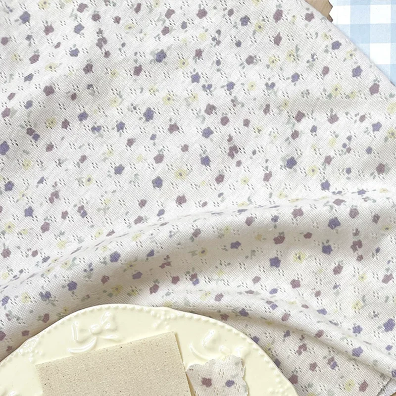 

Knitted Elastic Floral Fabric Summer Thin Breathable T-shirt Skirt Hat Sewn Clothing Fabric