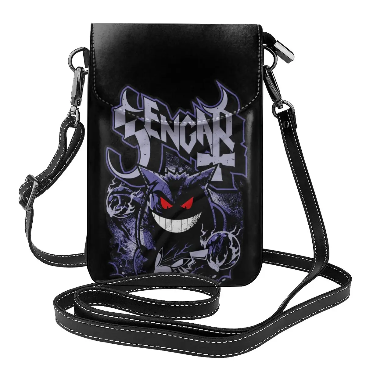 Gengar Pokemon Anime Shoulder Bag Fashion Reusable Women Bags Leather Business Student Purse