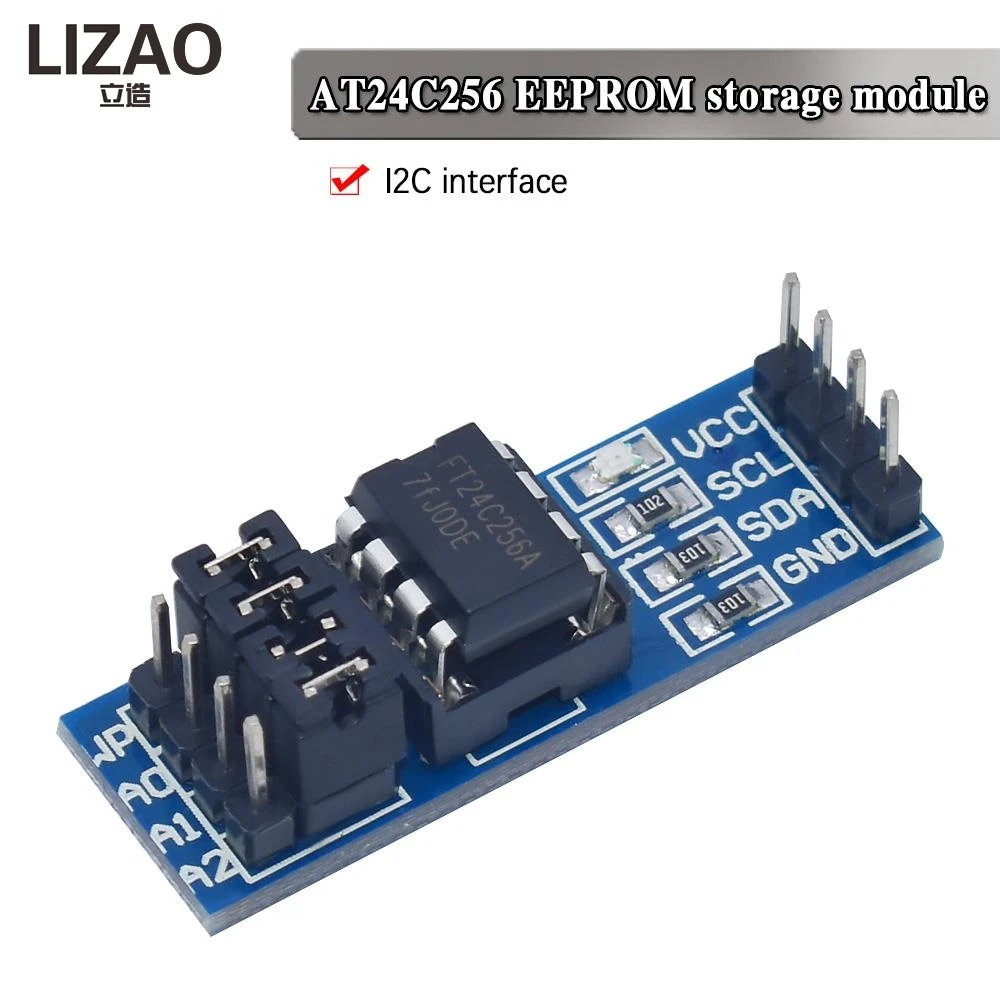 LIZAO AT24C02 AT24C04 AT24C256 I2C EEPROM Memory Data Storage Module for Arduino STM32 Raspberry Pi DIY