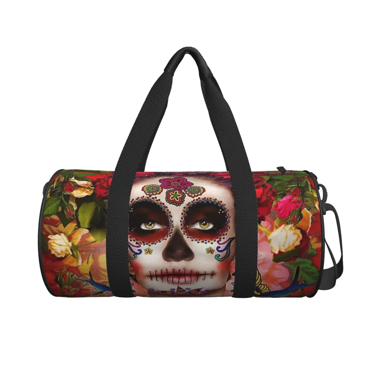 

Mexican Catrina Girl Day Of The Dead Sugar Skull Large Duffle Gym Bag Multi-Functional Duffle Travel Bags Handbags Fitness bag