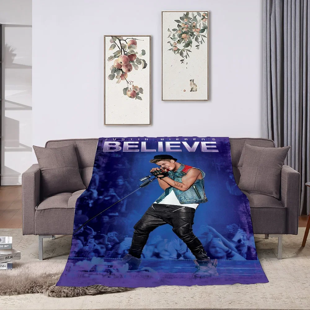 Cobija Justin Bieber Fluffy Soft Blankets & Throws Throw Blankets for Decorative Sofa Blanket Halloween Plaid Comforter Custom